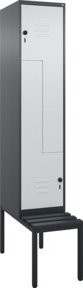 C+P Z-Spind Classic PLUS Sitzbank mit 2 Fächern und Sicherheits-Drehriegel, Kunststoff-Sitzfläche, B/T/H: 212 x 40 x 81,5 cm - Bild 1