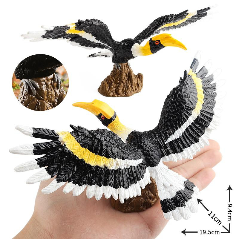Oenux Gartenvogel-Figuren Schneeeule Tukan Nashornvögel Tiermodell PVC ab 3-6 Jahre - Bild 1