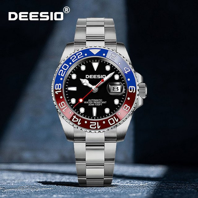 Deesio Automatik Armbanduhr, Edelstahl, Schwarz, Herren - Bild 1