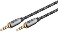 goobay Plus Audio Verbindungskabel AUX 3,5mm Stereo in Schwarz und Silber - Bild 1