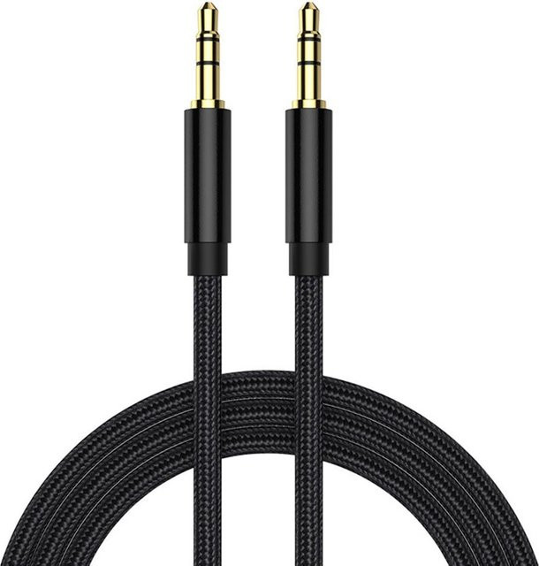 Hongjie3C Aux Kabel 3,5 mm Klinke auf 3,5 mm Klinke Stecker, Schwarz, Länge: 2 m - Bild 1