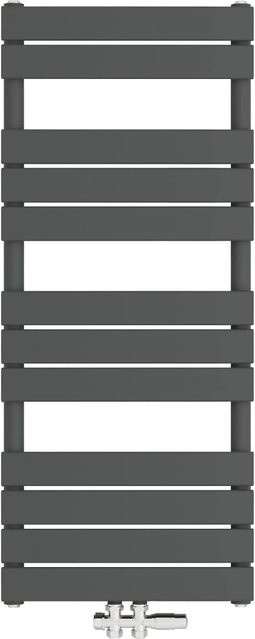 AICA Badheizkörper Handtuchwärmer Paneelheizkörper in Anthrazit mit Mittelanschluss, B: 50 cm, H: 120 cm, 712W - Bild 1