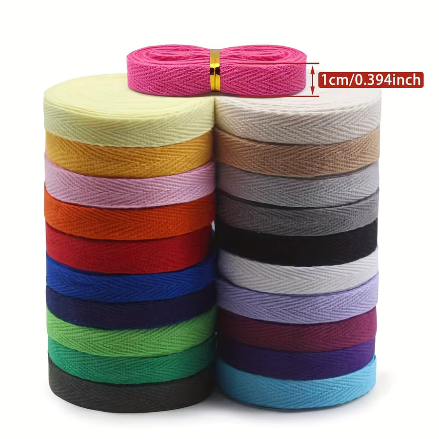 ZD031-10 Chevron-Baumwollband Set mit 21 Farben, 10 mm Breite, 2 Yards pro Farbe, Mehrfarbiges Gurtband und Spitzenbesatz für DIY-Projekte - Bild 2