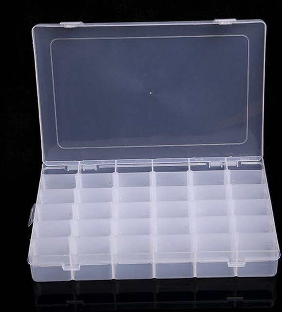 VIBRATITE Transparente Kunststoff-Aufbewahrungsbox mit 10, 15, 24 oder 36 Fächern für Schrauben, Werkzeug und Schmuck - Bild 1