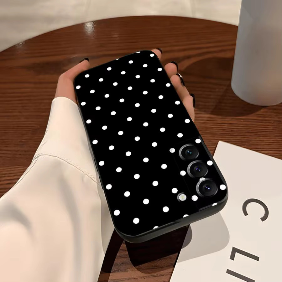 Luxus Handyhülle mit Polka Dot Muster für Samsung Galaxy S20 S21 S23 S24 S25 S26 S9 S10 Note 8 9 10 20 Ultra Plus FE in Schwarz - Bild 4
