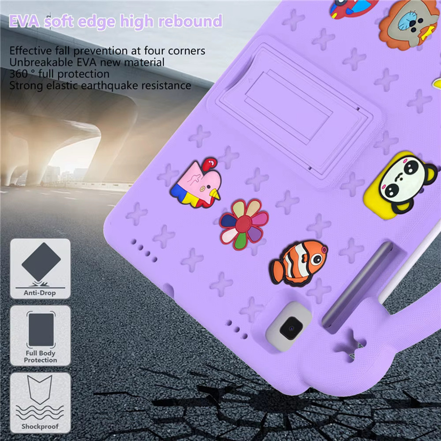 AKABEILA Kinder Schutzhülle mit Bär Design für Samsung Galaxy Tab A9, A9 Plus, A8, S6 Lite, S7, S8, S9 FE und Tab A11 in Blau - Bild 2
