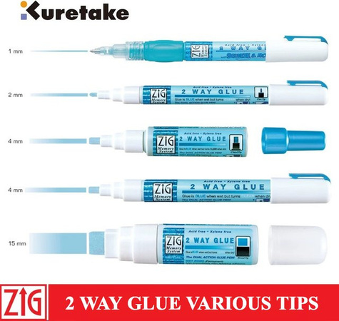 Kuretake Zig 2-Wege-Klebestift mit feiner Spitze für Profis, Künstler und Scrapbooking, Weiß