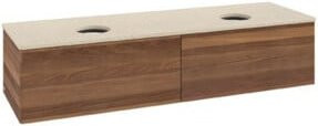 V&B Waschtischunterschrank Antao ohne Frontstruktur in Walnut, B/T/H: 160 x 50 x 50 cm - Bild 1