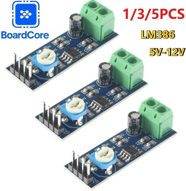 YTDMEN LM386 Audio-Verstärker-Modul-Kit mit 200-facher Verstärkung, Mono-Leistungsverstärker-Platine für 5 V-12 V Eingang - Bild 1