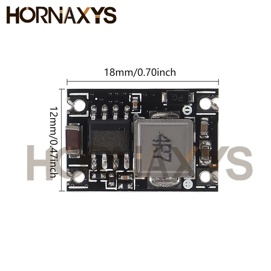 HORNAXYS DC-DC Buck Netzteil Modul Einstellbarer Buck Converter 5V-30V zu 3,3V 5V 9V 12V 3A in Schwarz - Bild 2