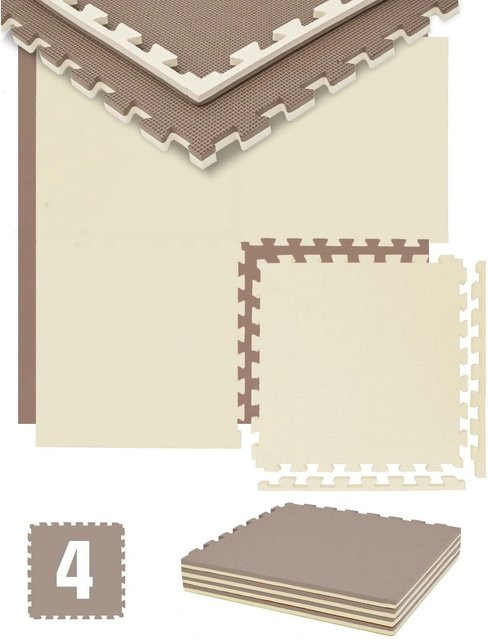 eyepower Fitnessmatte 4er Set Beige B/T/H: 50 x 50 x 2 cm - Bild 1