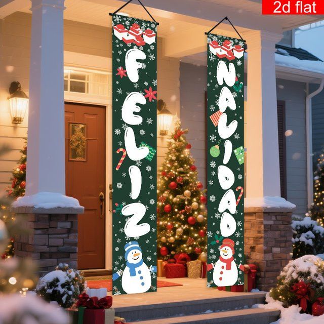 VIKAMA Weihnachtsdekoration Frohe Weihnachtsbanner für Innenhof, Garten, Eingang und Wohnzimmer - Bild 1