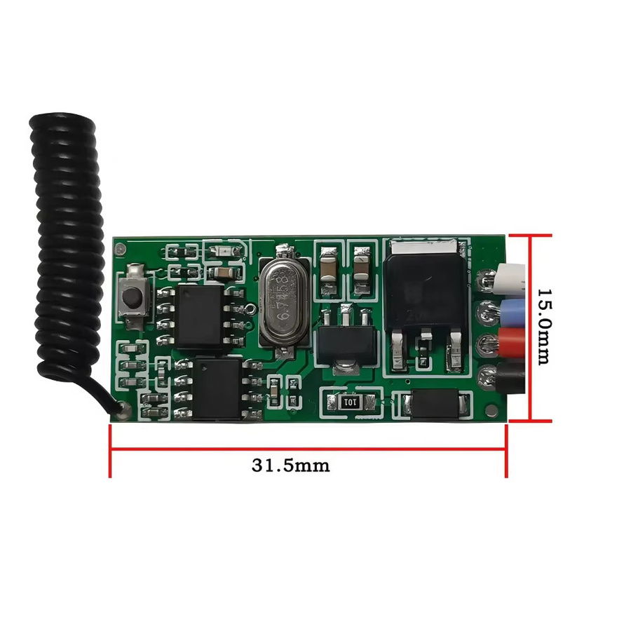 Kebidu RF 433MHz Mini Relais Modul mit 1000m Sender für Motor Vorwärts Rückwärts Stop Fernbedienung Schalter DC 6V 12V 18V 24V - Bild 4