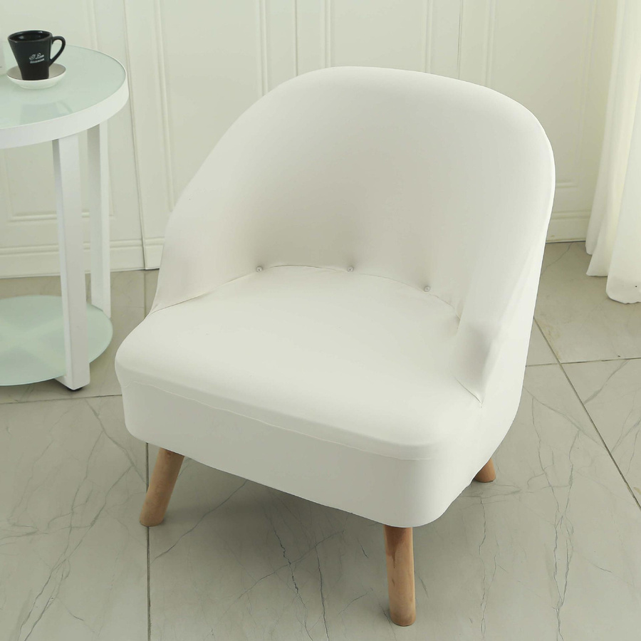 Yiran Furniture Gebogener Stuhlbezug aus Polyester mit floralem Muster, elastisch und waschbar, Grau oder Beige, Breite: 30 cm, Tiefe: 35 cm - Bild 1