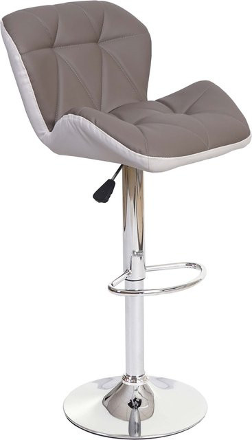 Barhocker MCW-A92 höhenverstellbar aus Kunstleder und Stahl in Grau, B/T/H: 44,0 x 49,0 x 106,0 cm - Bild 1