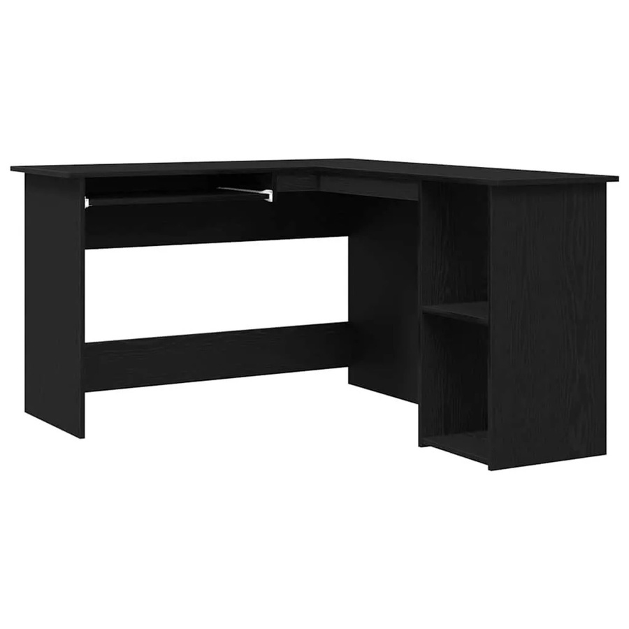 vidaXL Eck-Schreibtisch in Schwarz und Eichen-Optik, B/T/H: 120 x 140 x 75 cm - Bild 2