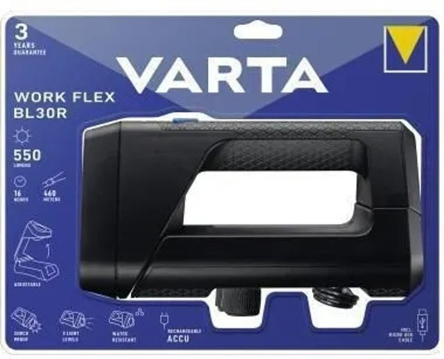 Varta Work Flex BL30R LED Akku-Handscheinwerfer in Schwarz mit 600 Lumen und verstellbarer Funktion - Bild 2