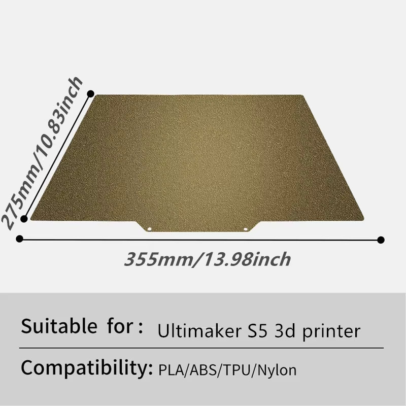 Ultimaker S5/S5 Pro Doppelseitige PEI Bauplatte mit strukturierter und glatter Oberfläche, Flexible Stahl-Magnetplatte, B/T: 35,5 x 27,5 cm - Bild 5