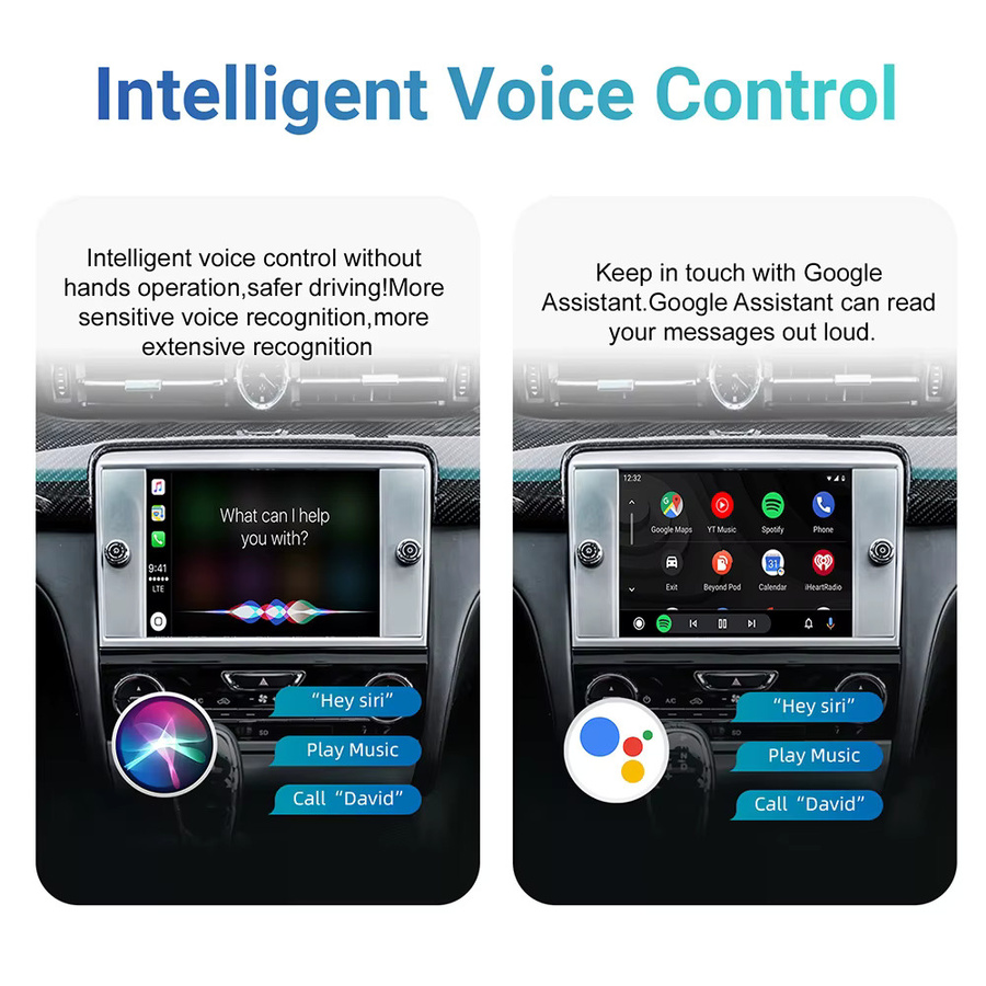 EzoneTronics Wireless CarPlay und Android Auto Retrofit Kit Decoder Box für Maserati Quattroporte Ghibli in Schwarz - Bild 2