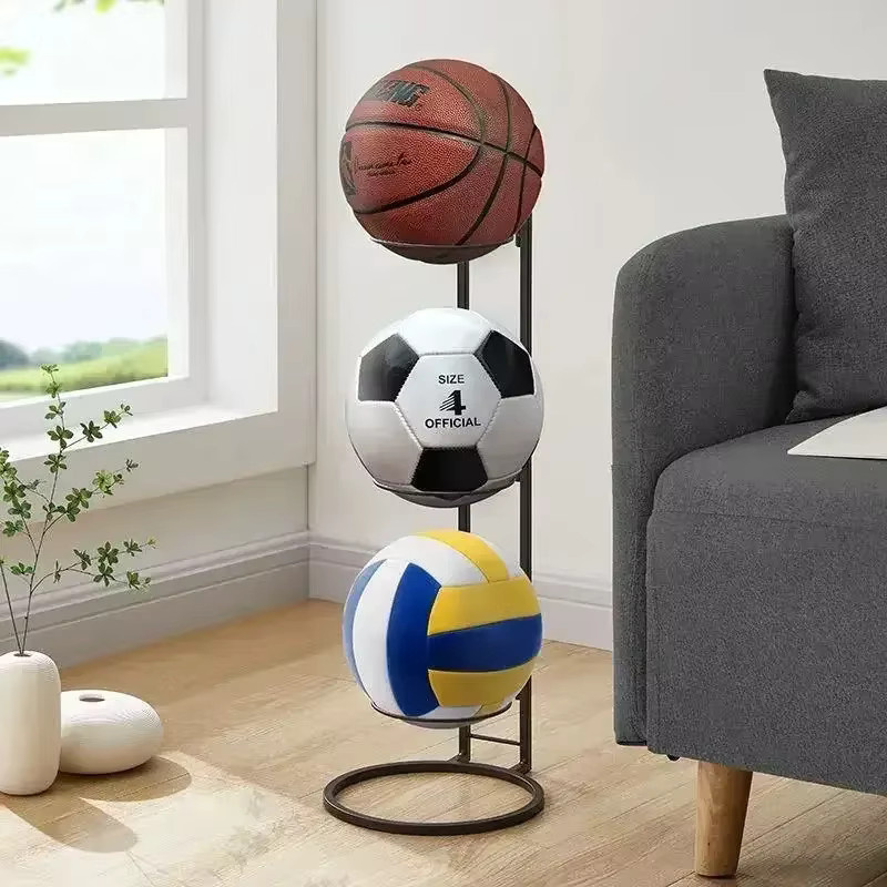 Meltset Basketball Lagerung Rack aus Metall in Schwarz für Kinder und Sportarten wie Fußball oder Volleyball - Bild 3