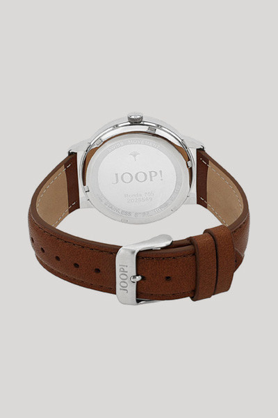 Joop! Armbanduhr Edelstahl, Leder, Silber, Braun, Herren - Bild 2