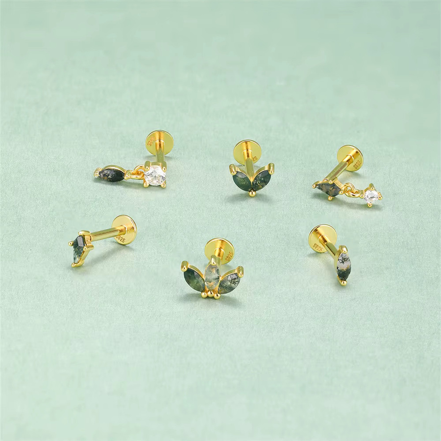 ROXI Ohrstecker Moos-Achat, 925 Silber, Damen - Bild 2