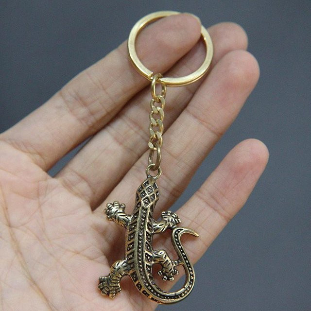 Binchi Outdoor Product Anhänger, Messing, Gecko-Figuren, Gold, Damen - Bild 1