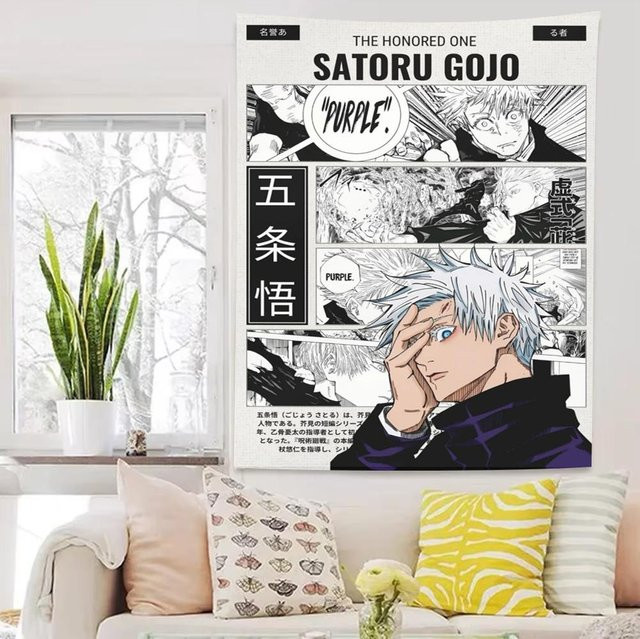 JMG Household Supplies Anime Wandbehang Gojo Satoru Sukuna Yuji Illustration, Mehrfarbig, Breite: 90 cm, Höhe: 150 cm - Bild 1