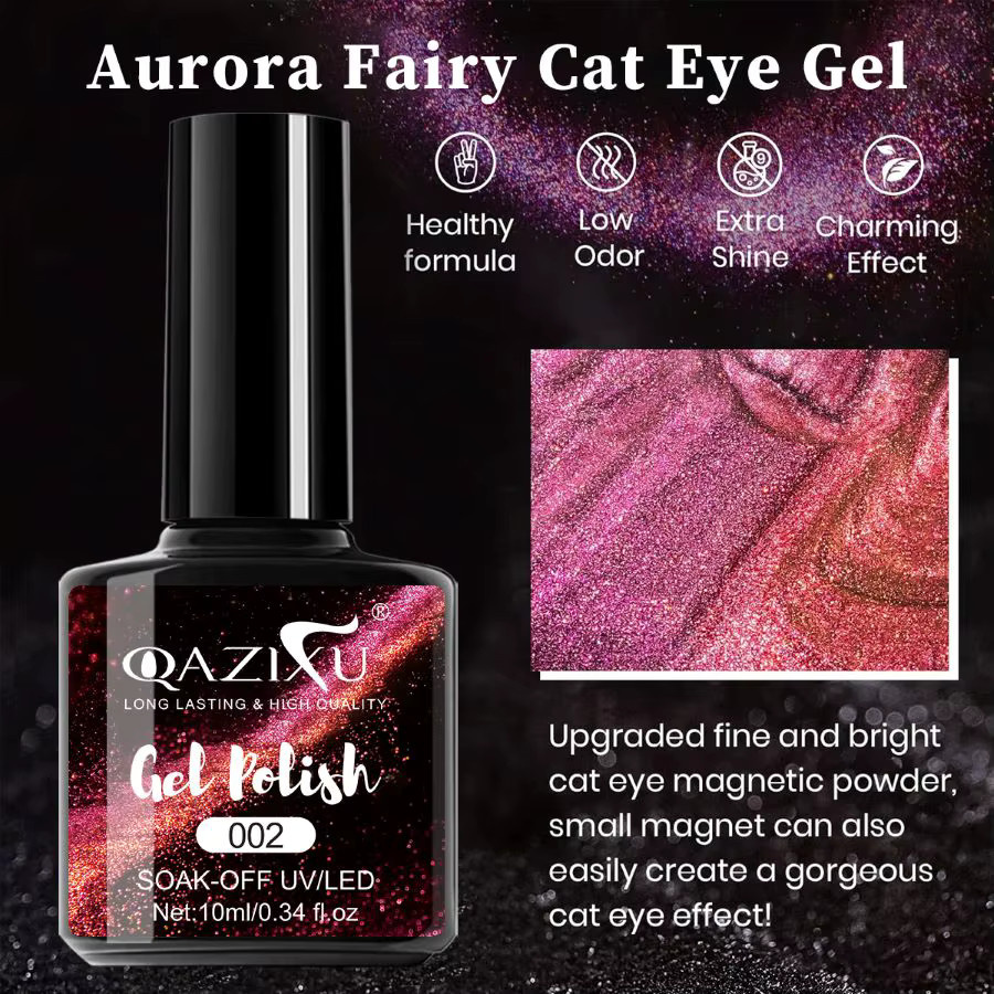 QAZIXU Gel-Nagellack, Lila, Schimmernd - Bild 3