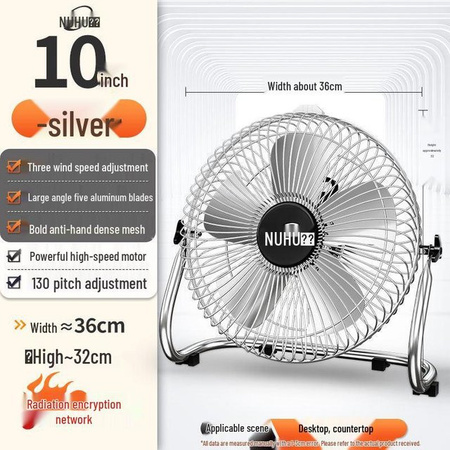 ElectroCN Industrie-Boden- und Standventilator in Silber aus Metall mit 8 Geschwindigkeitsstufen, Höhe: 36,0 cm, Breite: 32,0 cm