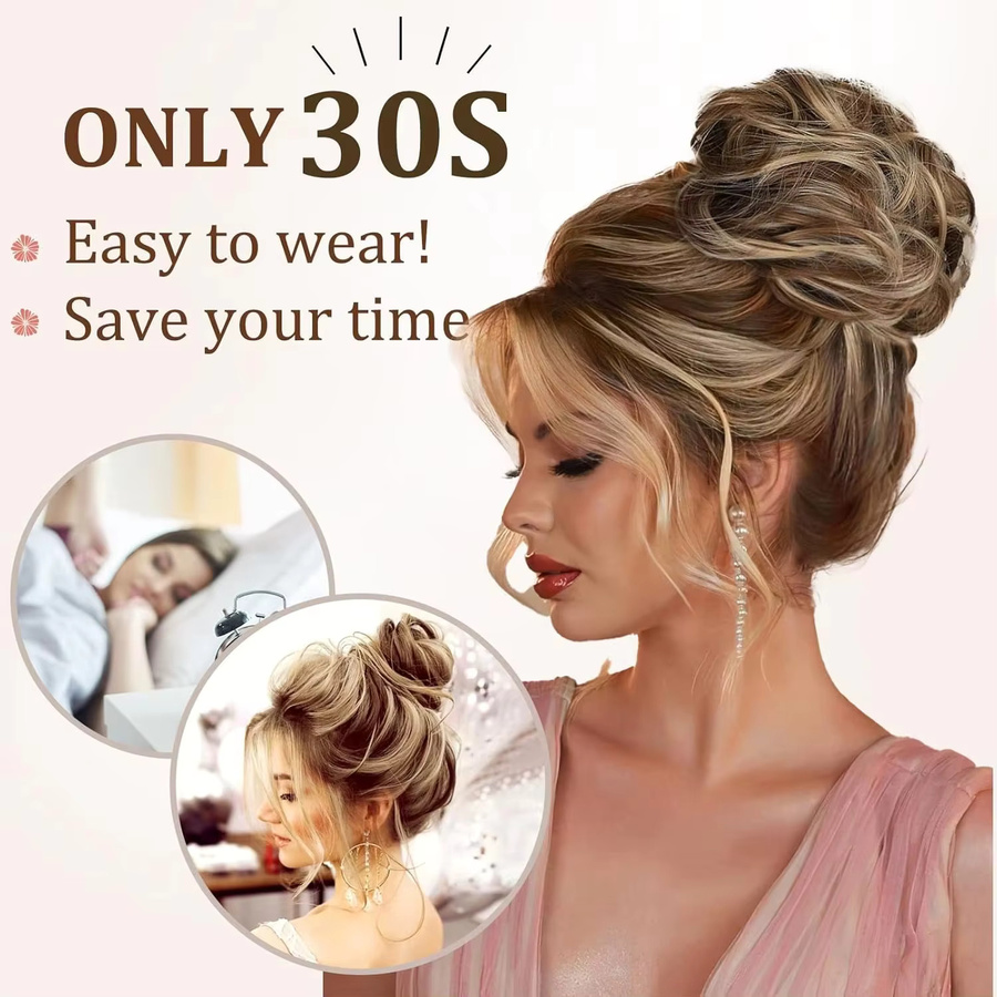 Horsepower star Messy Bun Haarknoten, gewelltes Kunsthaar-Haarteil, Damen - Bild 5