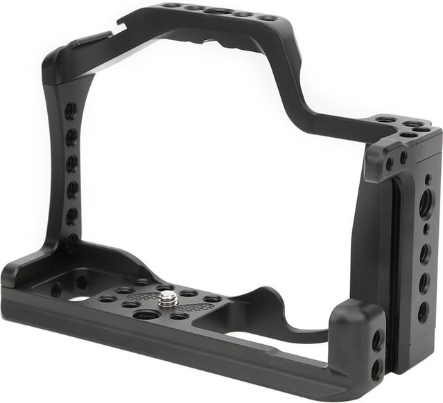 Metall-Kamerakäfig-Rig mit Griff und Cold-Shoe-Erweiterungszubehör für Canon EOS M50, Schwarz - Bild 1