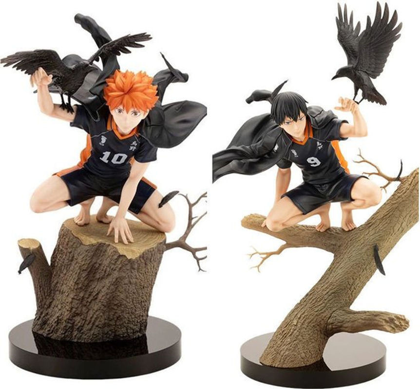 Bandai Haikyuu Anime Figur Hinata Shoyo und Tobio Kageyama Crow Stumpf Statue aus Kunstharz, mehrfarbig, Höhe: 20 cm - Bild 1