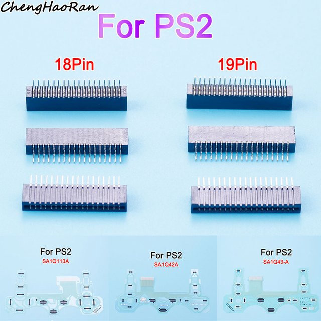 ChengHaoRan Leitfolie für PS2-Controller-Tasten und Anschlussbuchse, 18-Pin-19-Pin-Steckplatz für PlayStation 2 Reparaturteile, Schwarz - Bild 1