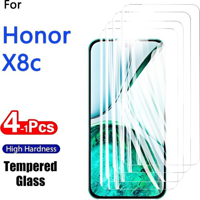 Displayschutzfolien aus gehärtetem Glas für Honor X8c, 6,7 Zoll, transparent, 1-4 Stück - Bild 1