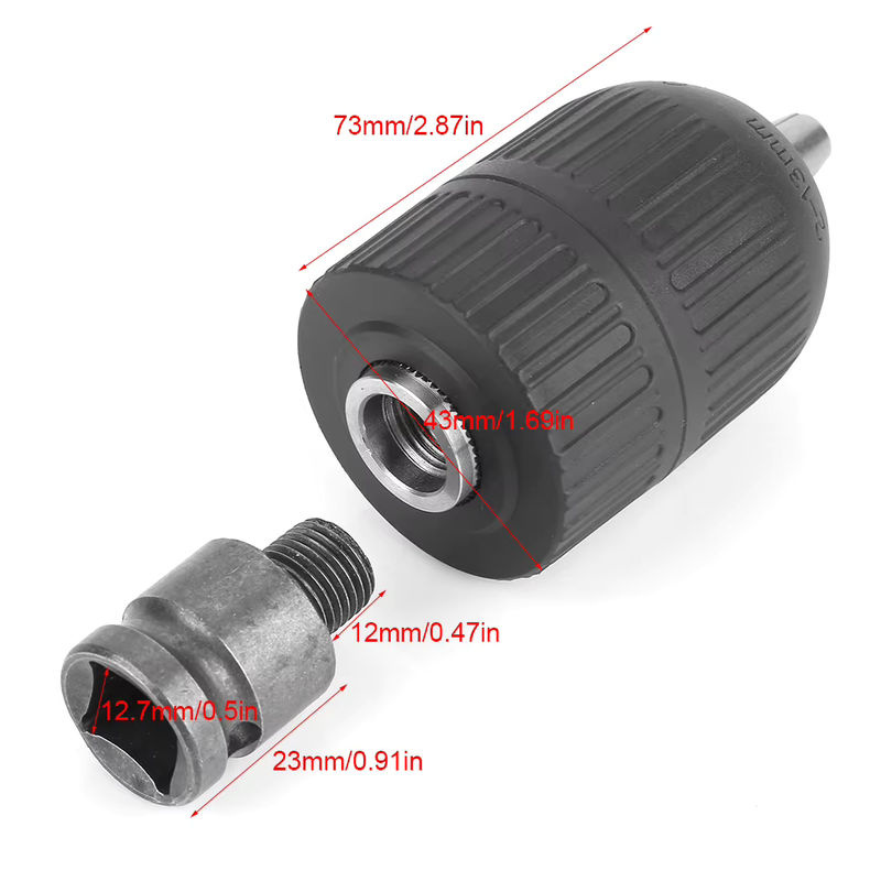 WALFRONT Bohrfutter-Adapter Set mit 1/2 Zoll Spannfutter und 1/4-20 UNF Gewinde für Schlagschrauber, Spannbereich 2-13 mm - Bild 4