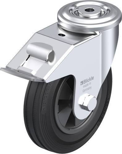 Blickle LER-VPP 160G-FI Lenkrolle mit Feststeller in Schwarz und Silber, Rad-Durchmesser: 16 cm, Tragfähigkeit: 135 kg - Bild 1