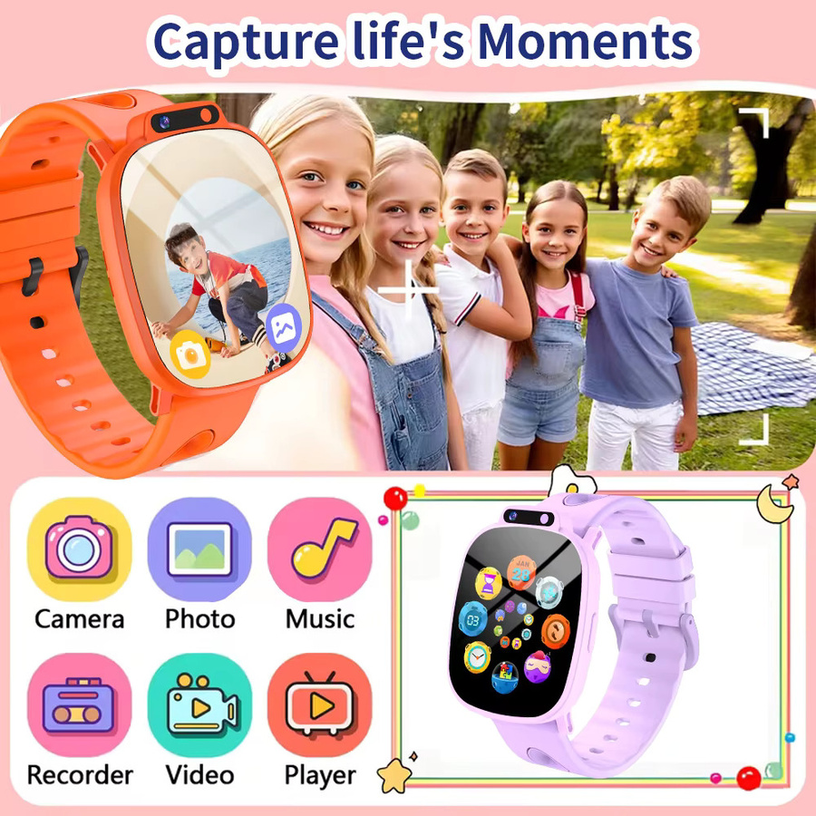 LAXASFIT Kinderspielzeug-Smartwatch, HD-Touchscreen-Kamera, 18-Spiele, Schlafmonitor, LED-Taschenlampe, Taschenrechner - Bild 1