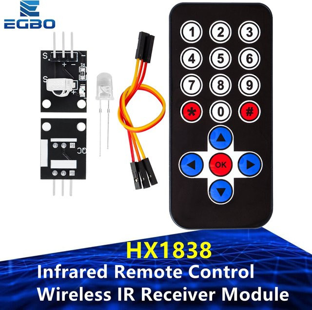 EGBO Infrarot Fernbedienung Modul HX1838 DIY Kit Drahtloser IR Empfänger in Schwarz für Arduino und Raspberry Pi - Bild 1