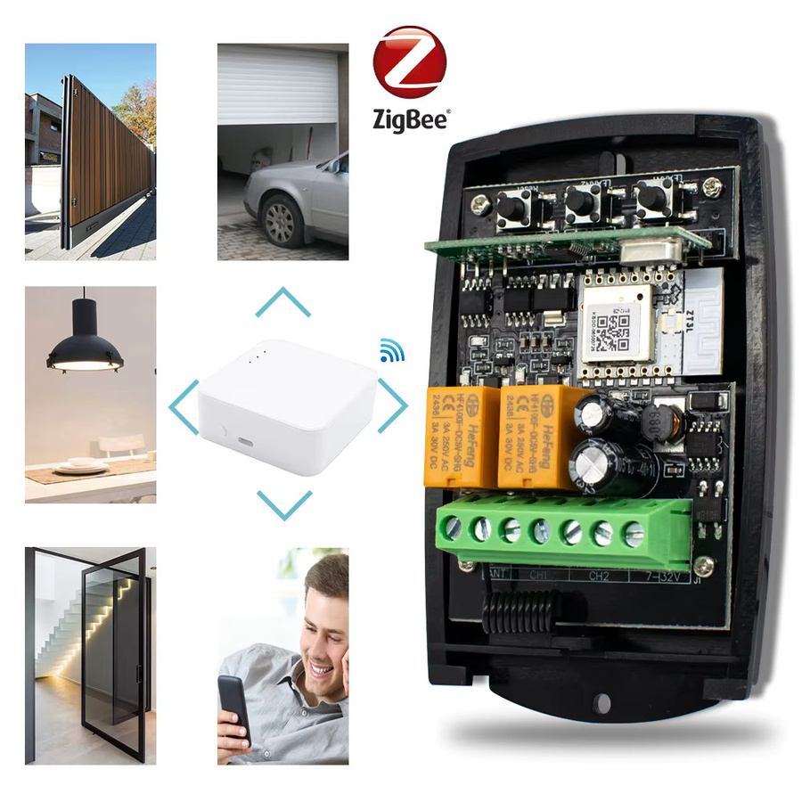 Scimagic-RC Zigbee Smart Garagentor-Empfänger mit 2 Kanälen, 433,92 MHz und Relaisschalter, kompatibel mit Alexa und Google Home - Bild 2