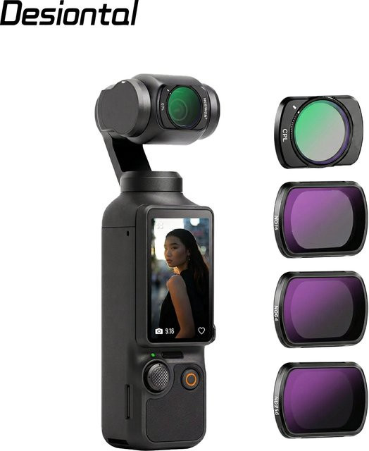 Magnetischer Objektivfilter Set für DJI Osmo Pocket 4 und Osmo Pocket 3 mit ND, UV, CPL, PL und Black-Mist 1/4 Optionen in Schwarz - Bild 1