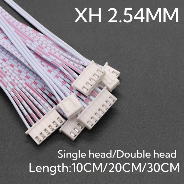 10er Set XH2.54 JST Buchse Terminal Kabel in Rot und Weiß, 26AWG, verschiedene Polzahlen und Längen verfügbar - Bild 1