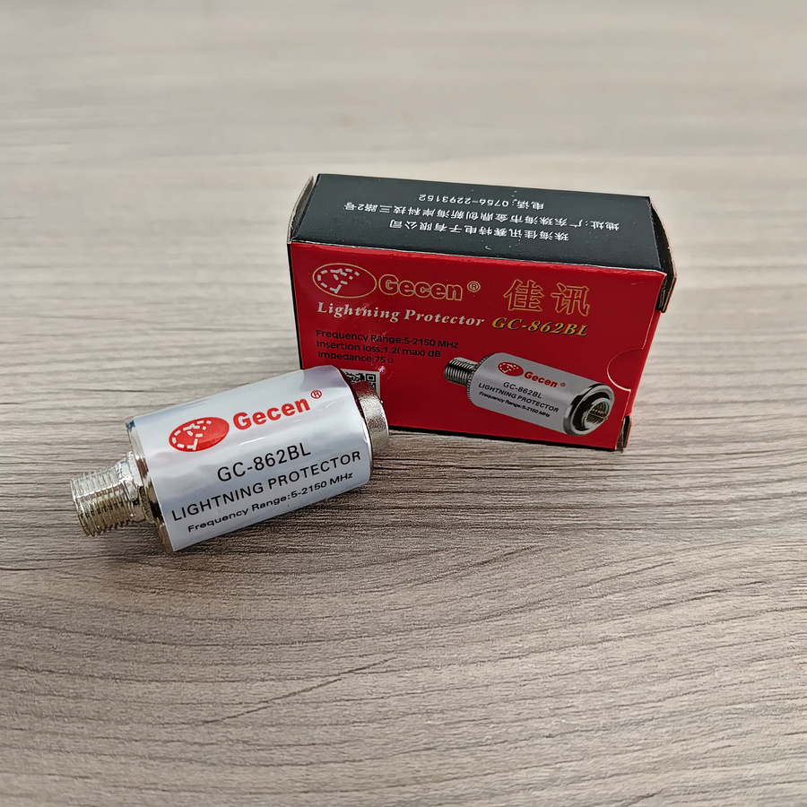 Tuoying Blitzableiter GC-862BL Überspannungsschutz für Satelliten- und Kabel-TV-Anlagen in Silber und Weiß - Bild 3