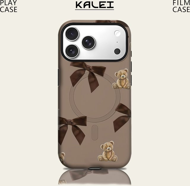 Teddy & Bows Magnetische Handyhülle für iPhone 17 16 15 14 13 Pro Max Plus Robuste Ein- und Doppelschichtige Schutzhülle - Bild 1