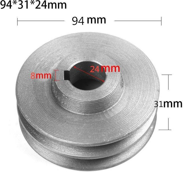 Keilriemenscheibe Typ A Doppelnutscheibe aus Gusseisen in Silber für Elektrowerkzeuge - Bild 1