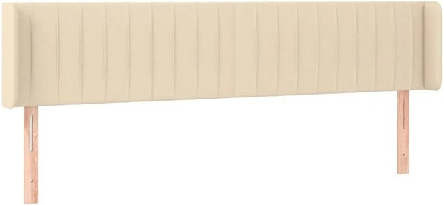 vidaXL LED Kopfteil in Creme mit USB-Ladeanschluss und integrierter Beleuchtung, Breite: 163 cm, Tiefe: 16 cm, Höhe: 78-88 cm - Bild 1