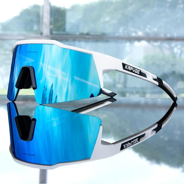 Kapvoe Sportsonnenbrille, Unisex, Vollrand, Black, White - Bild 1