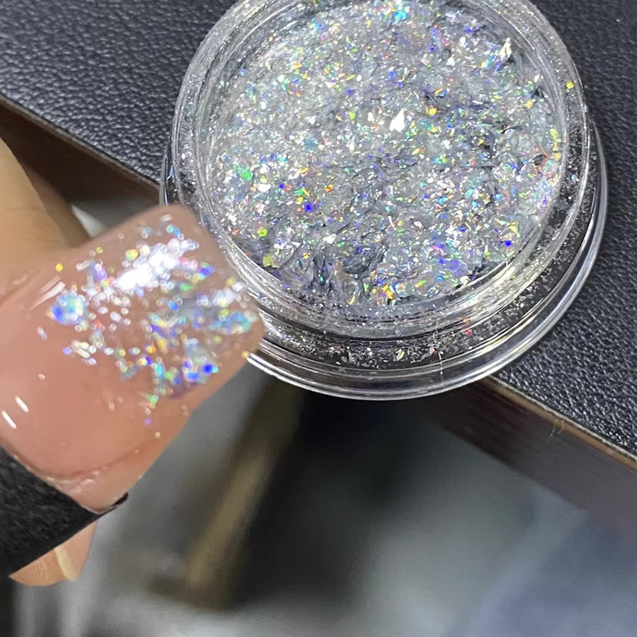 Nail Art Glitzer-Pailletten Gold/Silber, 0,3 g - Bild 2