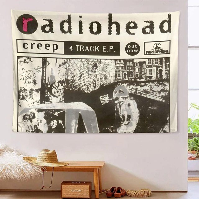 Radiohead Creep EP Retro Rock Wandteppich aus Polyester, Wandbehang mit 2D-Druck für Schlafzimmer und Wohnzimmer, B/H: 40 x 60 cm - Bild 1