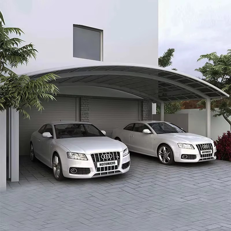 VillaShelter Carport Baldachin aus Aluminiumlegierung in Grau mit gebogenem Design - Bild 6